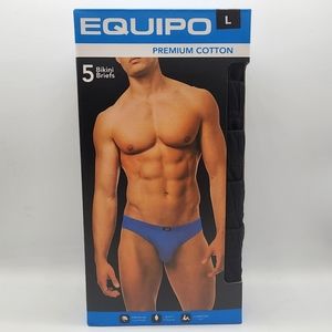 Equipo Men's 5 Pack Bikini Briefs Black Size Large